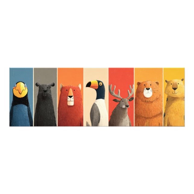 Impression Photo Affiche d'animaux de safari ludiques (Devant)