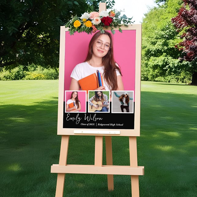 Impression Photo Affiche d'annonce de remise des diplômes | Souveni (Graduation Announcement Poster | Class of 2026 Photo Graduation Poster | Modern Senior Keepsake)