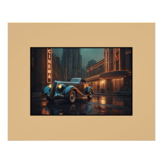 Impression Photo Affiche d'art mural de cinéma voiture vintage Art 