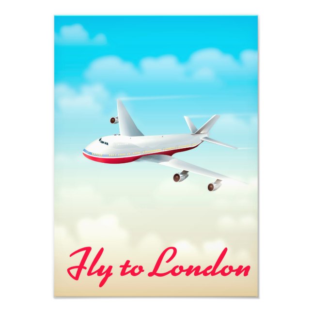 Impression Photo Affiche d'avion Fly To London (Devant)