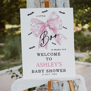 Impression Photo Affiche de bienvenue de Baby shower Coquette Pink 