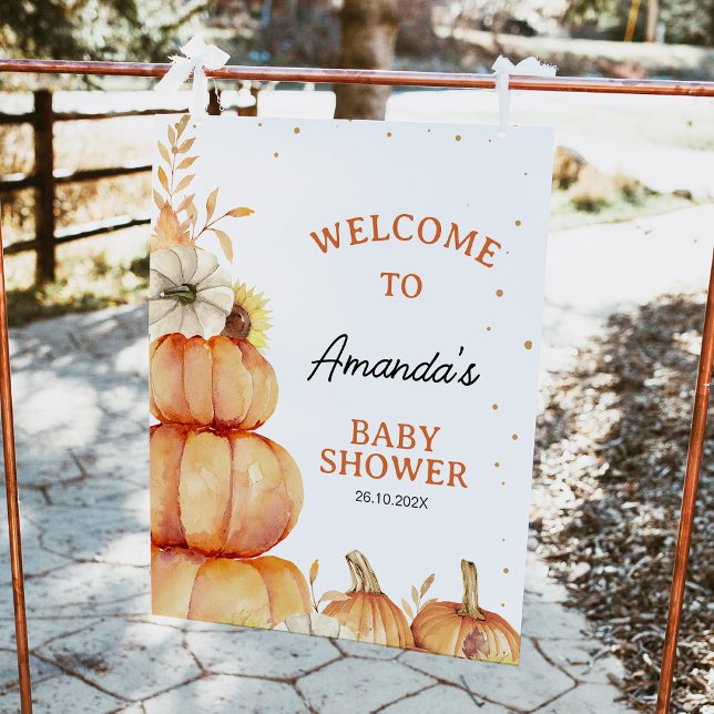 Impression Photo Affiche de bienvenue de Baby shower de petit Citro (Gender Neutral Little Pumpkin Baby Shower Welcome Sign, Fall Baby Shower Welcome, Autumn Baby Shower)