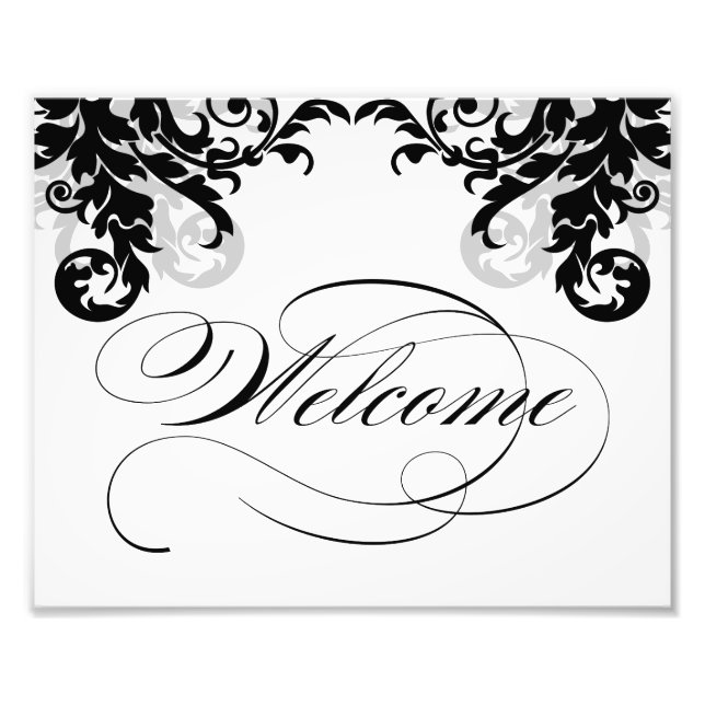 Impression Photo Affiche de bienvenue Mariage florissante 8x10 pour (Devant)