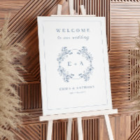 Affiche de bienvenue Mariage vintage Monogram Peri