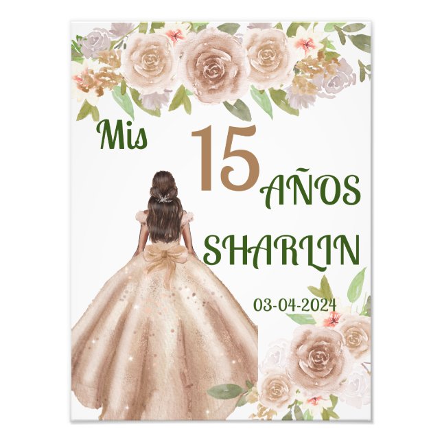 Impression Photo Affiche de bienvenue Quinceañeras (Devant)