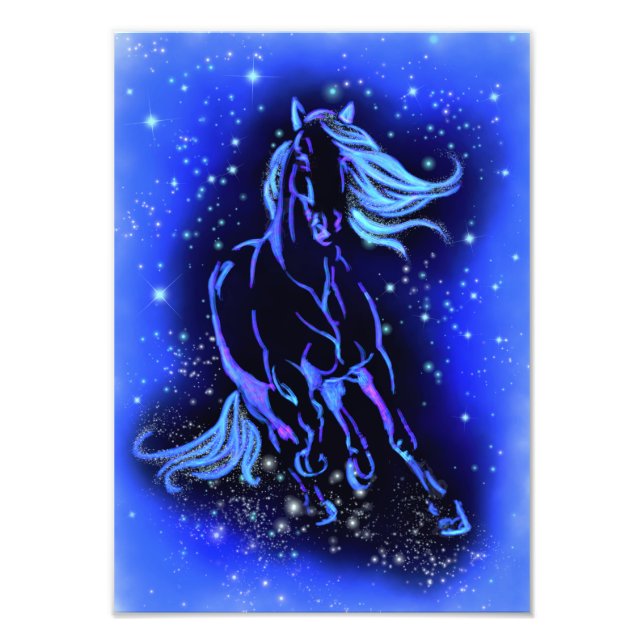 Impression Photo Affiche de cheval en course (Devant)