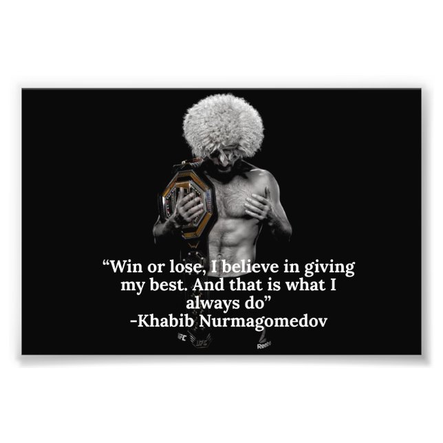 Impression Photo Affiche de citation de Khabib (Devant)