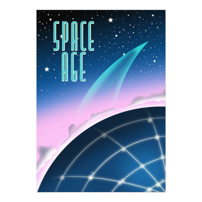 Impression Photo affiche de course spatiale des années 80 (Devant)