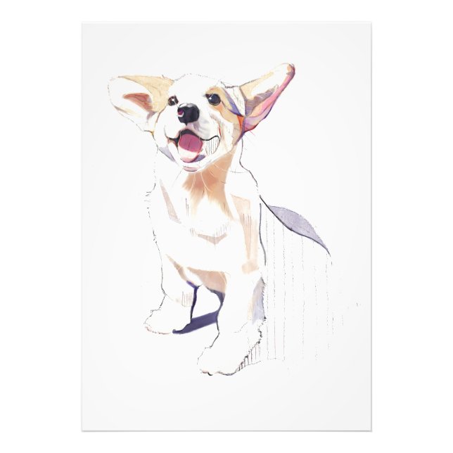 Impression Photo Affiche de décoration murale Corgi – Art Pembroke  (Devant)