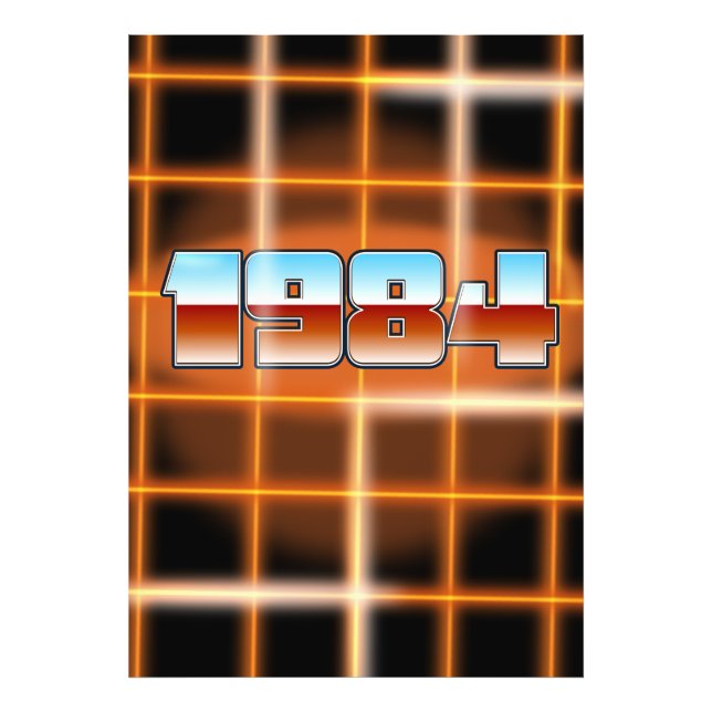 Impression Photo Affiche de dessin animé électronique 1984. (Devant)