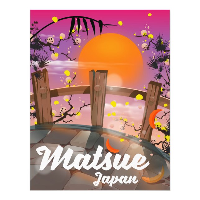 Impression Photo Affiche de fleur japonaise de Matsue. (Devant)