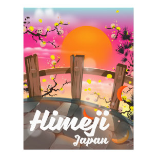 Impression Photo Affiche de la floraison de l'Himeji Japon.