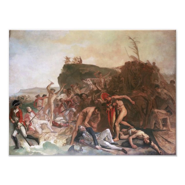 Impression Photo Affiche de la mort du capitaine Cook de 12 po x 16 (Devant)