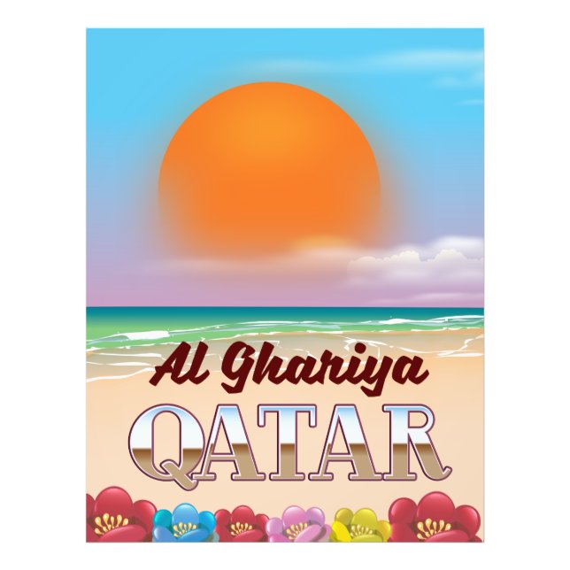 Impression Photo Affiche de la plage d'Al Ghariya au Qatar (Devant)