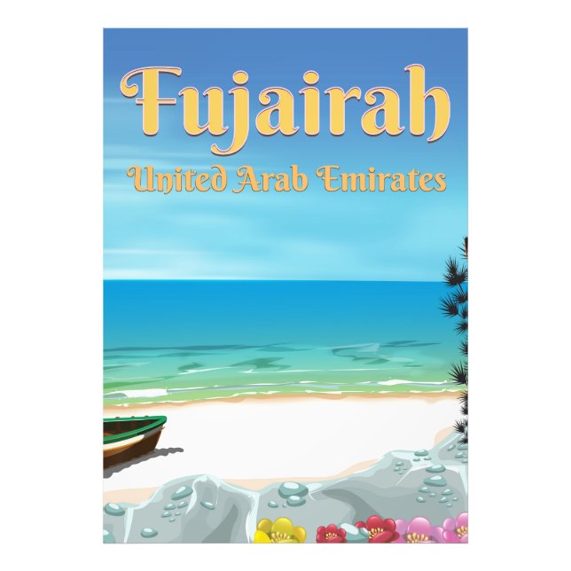 Impression Photo Affiche de la plage de Fujairah Émirats arabes uni (Devant)