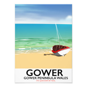 Impression Photo Affiche de la plage de la péninsule de Gower au Pa