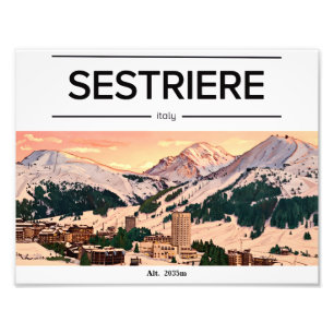 Impression Photo Affiche de la station de ski de Sestriere