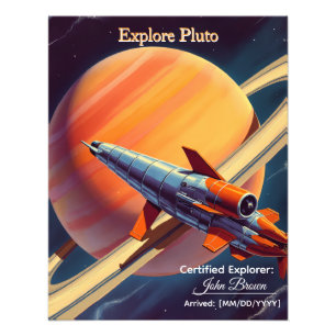 Impression Photo Affiche de lancement de fusée rétro - Espace vinta