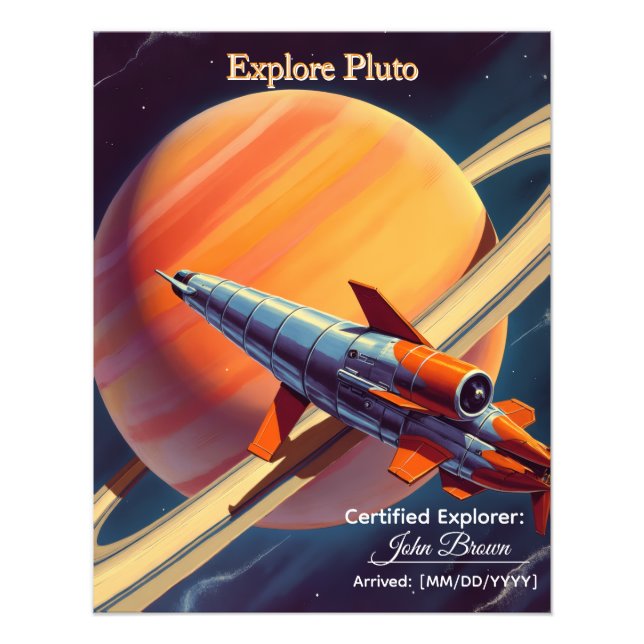 Impression Photo Affiche de lancement de fusée rétro - Espace vinta (Devant)