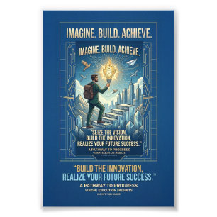 Impression Photo Affiche de motivation Imaginez Construire Réussir