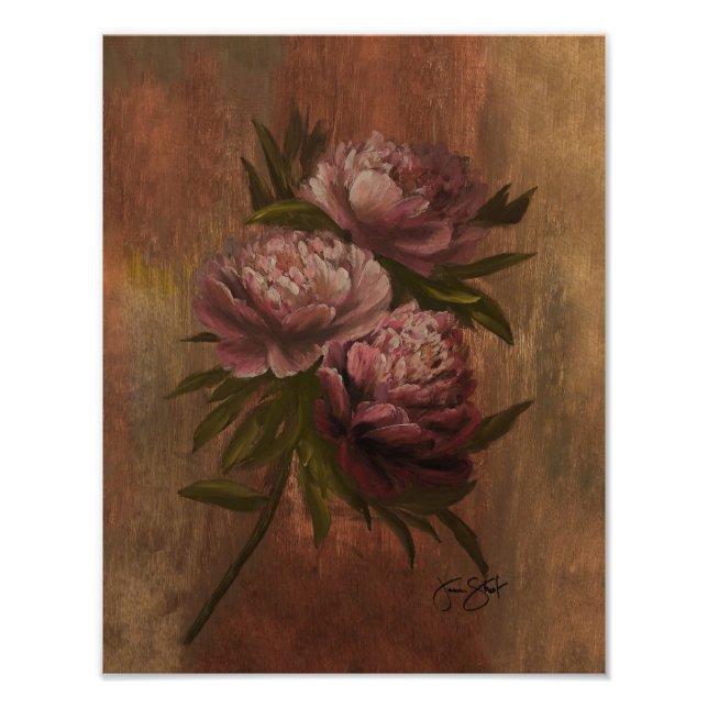 Impression Photo Affiche de pivoines 11x14 (Devant)