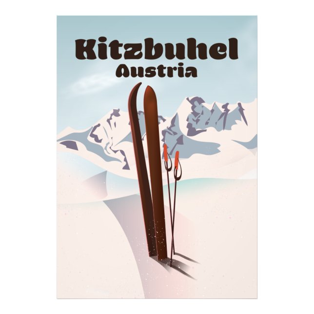 Impression Photo affiche de ski autrichienne de kitzbuhel (Devant)
