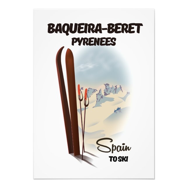 Impression Photo Affiche de ski Baqueira-Beret Espagne. (Devant)
