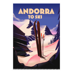 Impression Photo Affiche de ski d'Andorre.