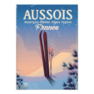 Impression Photo Affiche de ski d'Aussois Auvergne-Rhône-Alpes Fra