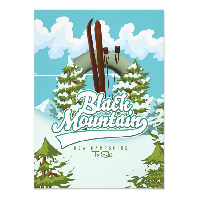 Impression Photo Affiche de ski de Black Mountain New Hampshire (Devant)