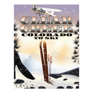 Impression Photo Affiche de ski de Clear Creek, Colorado.
