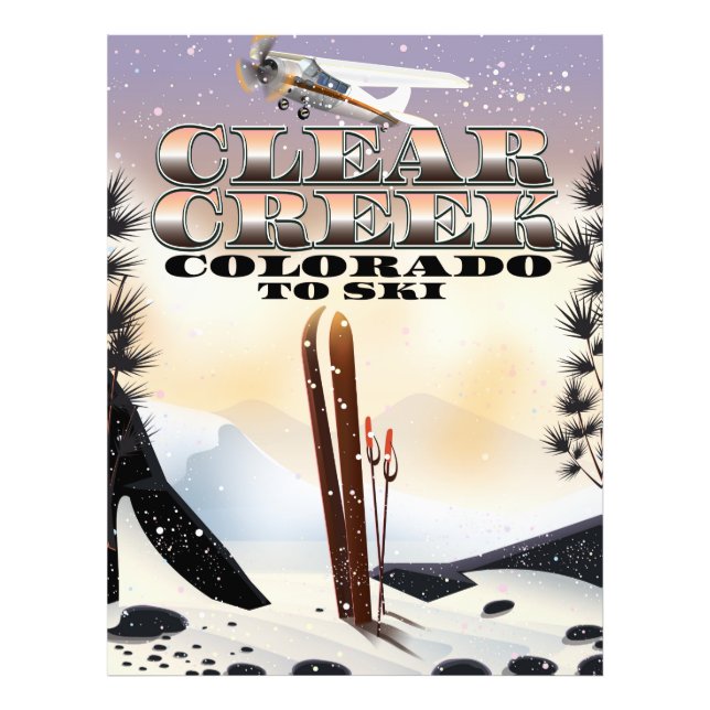 Impression Photo Affiche de ski de Clear Creek, Colorado. (Devant)