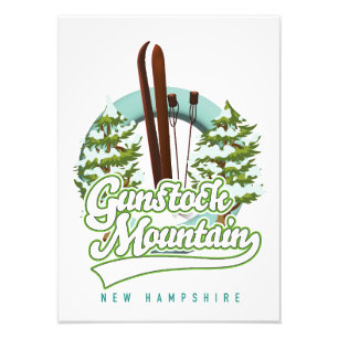Impression Photo Affiche de ski de la montagne Gunstock New Hampshi