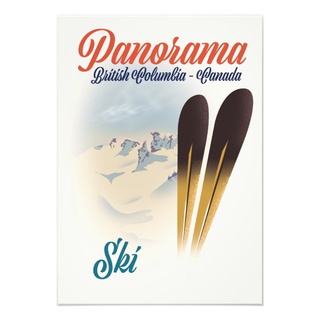 Impression Photo Affiche de ski Panorama Colombie-Britannique Canad (Devant)