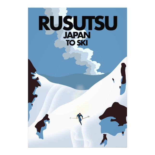 Impression Photo Affiche de ski Rusutsu Japon  (Devant)