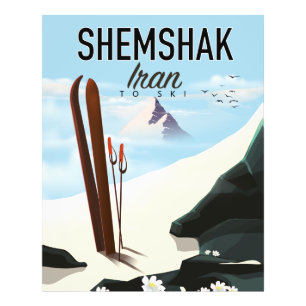 Impression Photo Affiche de ski Shemshak Iran.