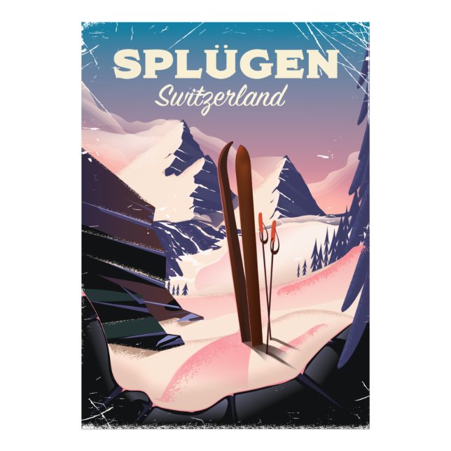 Impression Photo affiche de ski splügen Suisse (Devant)