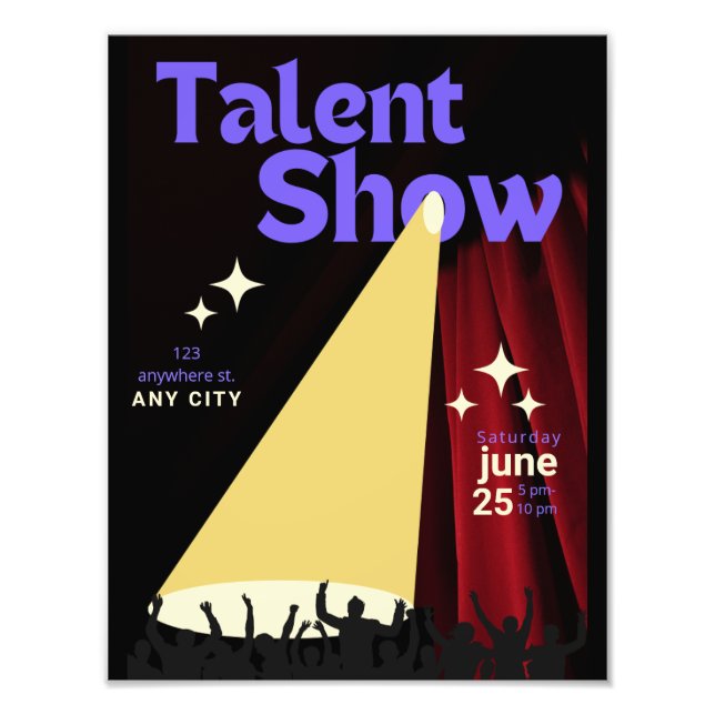 Impression Photo Affiche de spectacle de talents, Affiche de specta (Devant)