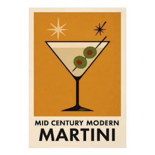 Impression Photo Affiche de style milieu du siècle moderne Martini