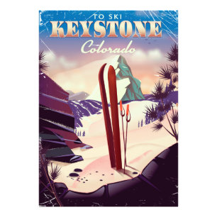 Impression Photo Affiche de style vintage de Keystone, Colorado Ski