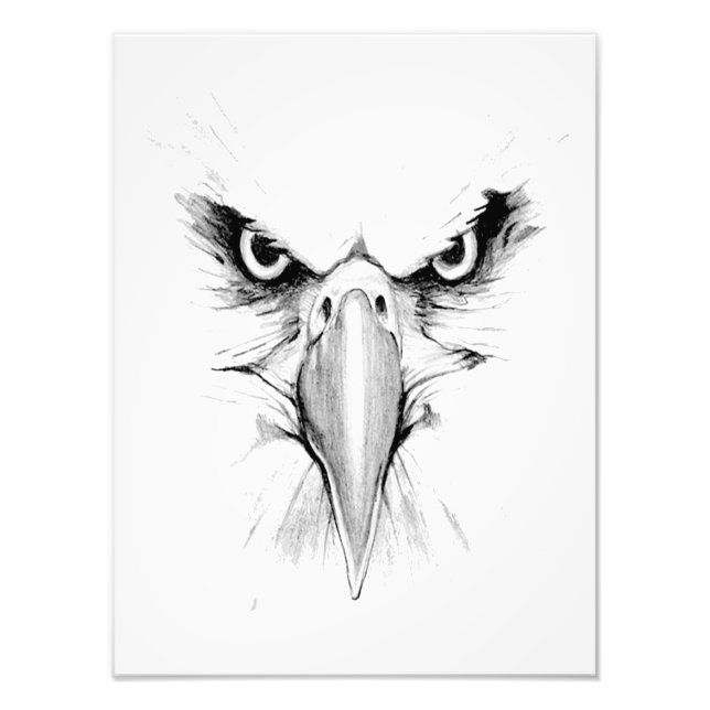 Impression Photo Affiche de tatouage tête d'aigle (satin) (Devant)