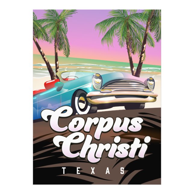 Impression Photo Affiche de vacances à Corpus Christi Texas (Devant)