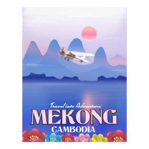 Impression Photo Affiche de vacances au Cambodge sur le fleuve Méko