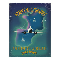 Affiche de vacances de la France vers l'Espagne