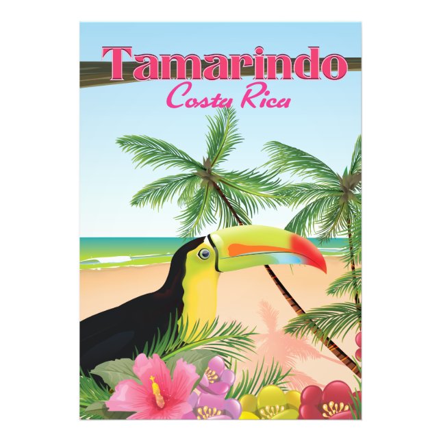 Impression Photo Affiche de vacances de plage Tamarindo Costa Rica (Devant)