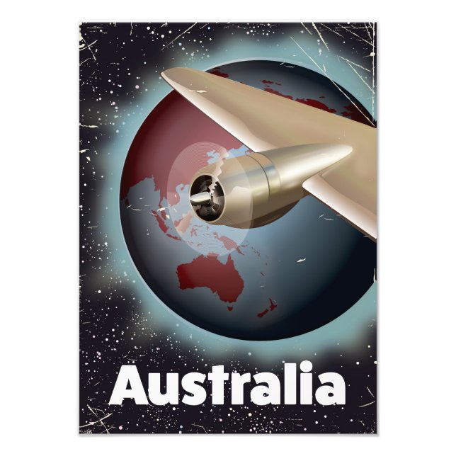 Impression Photo Affiche de vacances vintage d'Australie (Devant)