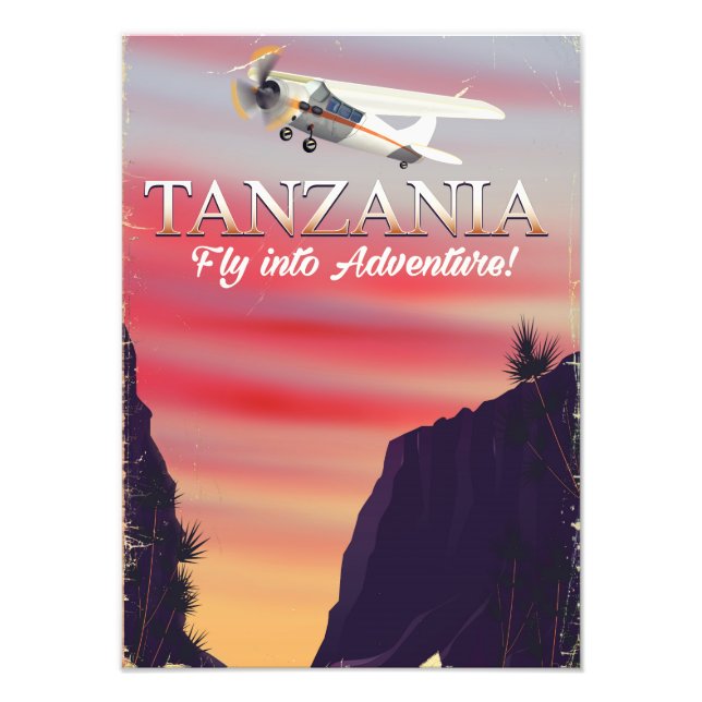 Impression Photo Affiche de vol africain Tanzanie (Devant)