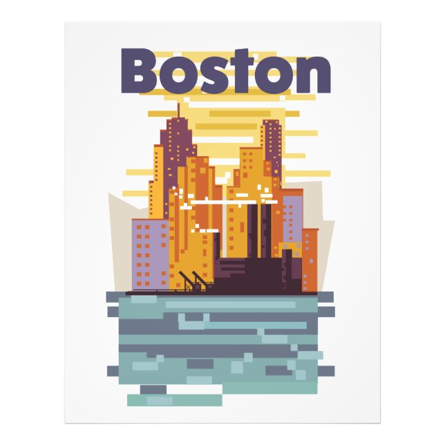 Impression Photo Affiche de voyage à Boston (Devant)