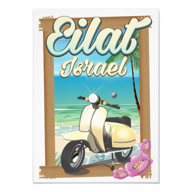 Impression Photo Affiche de voyage à Eilat Beach Israël scooter (Devant)