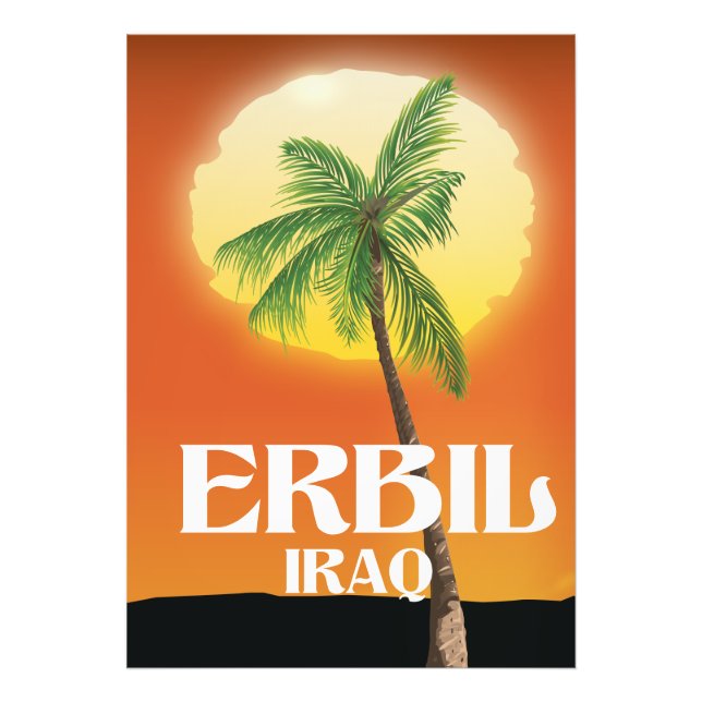 Impression Photo Affiche de voyage à Erbil en Irak (Devant)